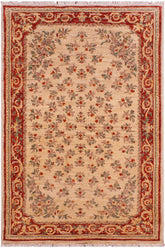 handmade Traditional Kafkaz Ivory Red Hand Knotted RECTANGLE 100% WOOL area rug 3 x 5